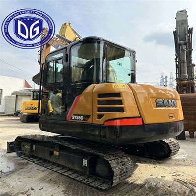 Sany Sy55 est une excavatrice de 5,5 tonnes avec un contrôle précis de l'excavation