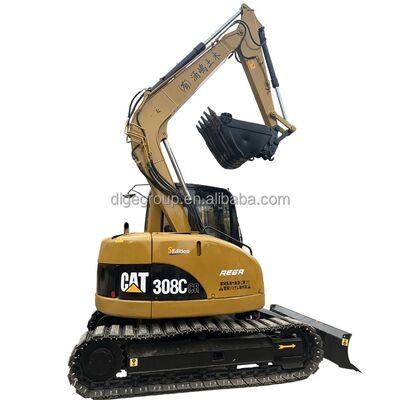 Excavatrice Caterpillar 308C d'occasion de 8 tonnes en stock, prix avantageux, vente chaude, en bon état, excavatrice puissante d'occasion à vendre